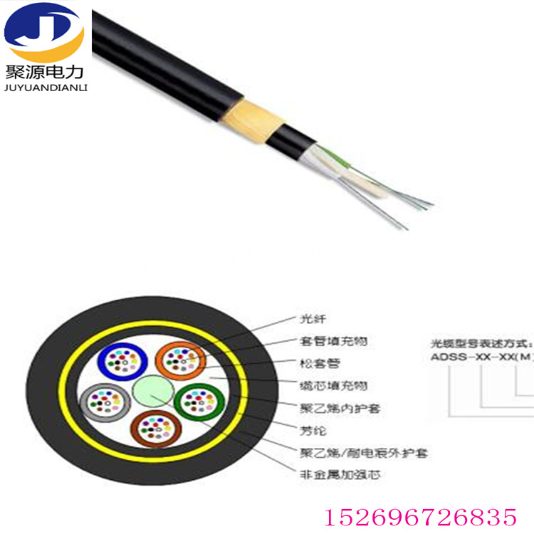 供应全介质ADSS光缆自承式架空电力光缆