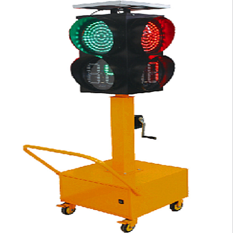 交通信号灯 太阳能四面三灯移动红绿灯 临时路口应急红绿灯