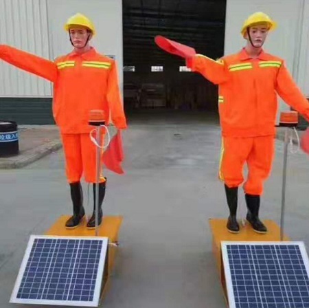 交通摇摆施工安全员摇旗摇臂假人太阳能仿真指挥员高速保通机器人