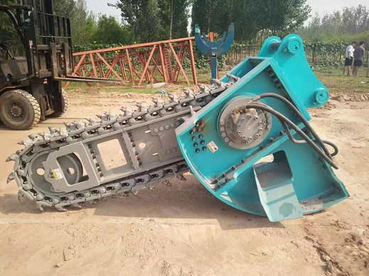 25-60T挖掘机改装链条开沟机岩石花岗岩山石液压开槽机