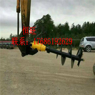 恒旺小挖机长挖改螺旋机 改装螺旋钻机 房屋地基小型螺旋打桩机