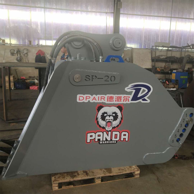 挖掘机改装双轴鄂式破碎斗SP-35石块粉碎双轴碎石斗岩石粉碎机