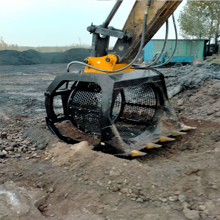 SFP-28装载机筛分破碎斗高频振动筛分斗土壤修复筛分破碎斗