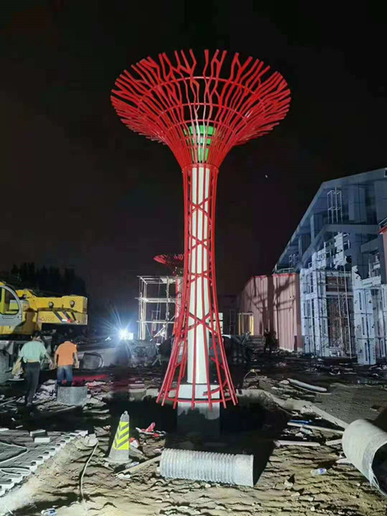黄石城市不锈钢景观树雕塑 镂空树定制