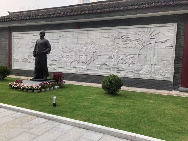 阜新校园砂岩人物浮雕 风景雕刻人文景观定制