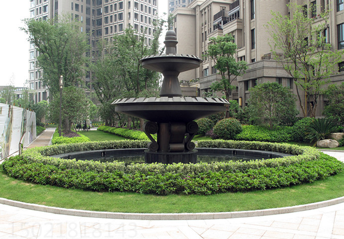 福建花园水池 双层铜水钵雕塑 铸铜水景喷泉雕塑