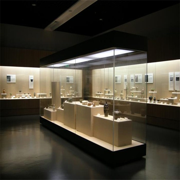 博物馆展示柜冷轧钢喷塑烤漆独立柜玉器玻璃柜加工制作