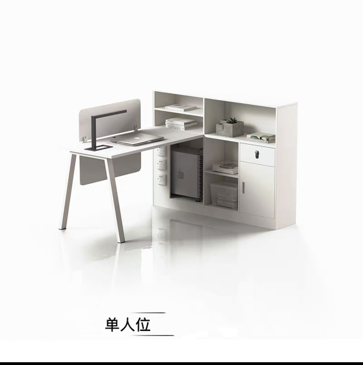 沈阳办公家具简约白色职员屏风办公桌双人位办公室工位职员桌钢架电脑桌办公椅定制批发