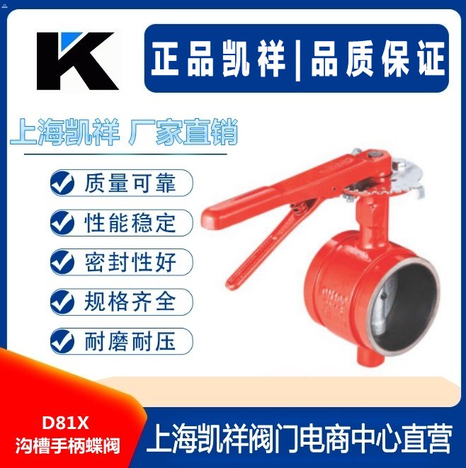 D381X沟槽涡轮蝶阀 D81X沟槽手柄蝶阀