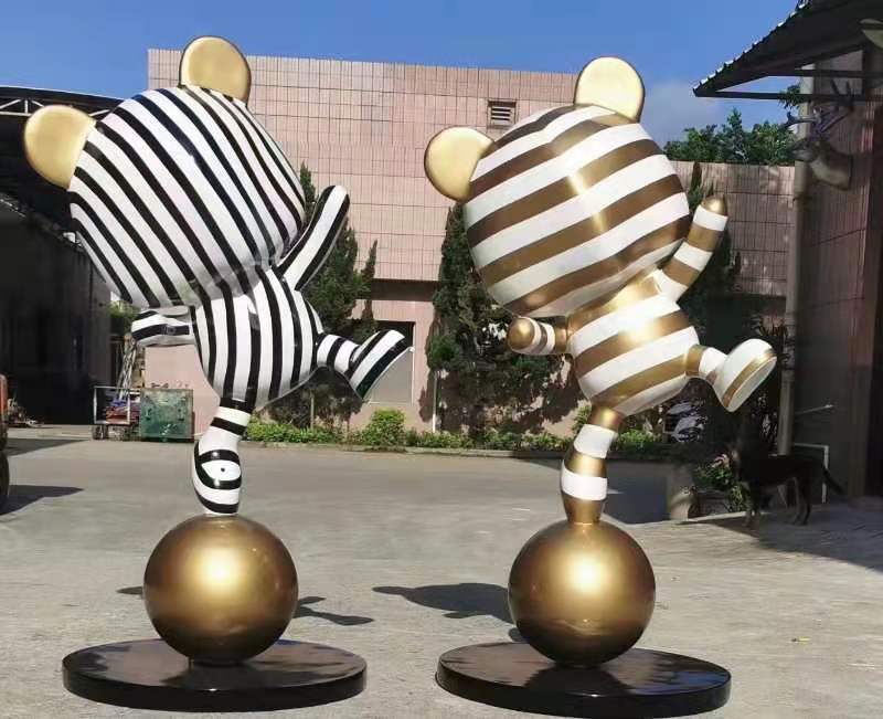 南阳简约风 电镀金不锈钢雕塑 水滴摆件
