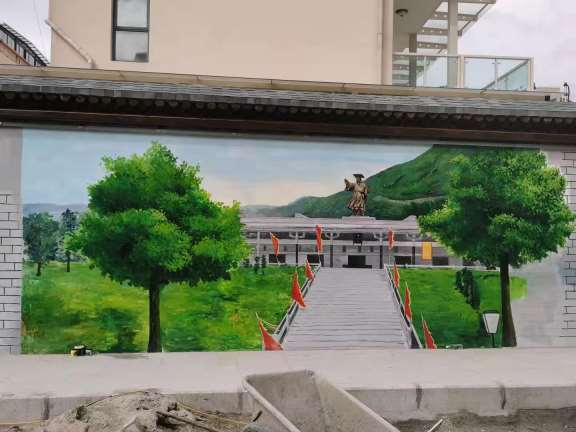 毕节景区墙体彩绘墙画见证百姓奔康路