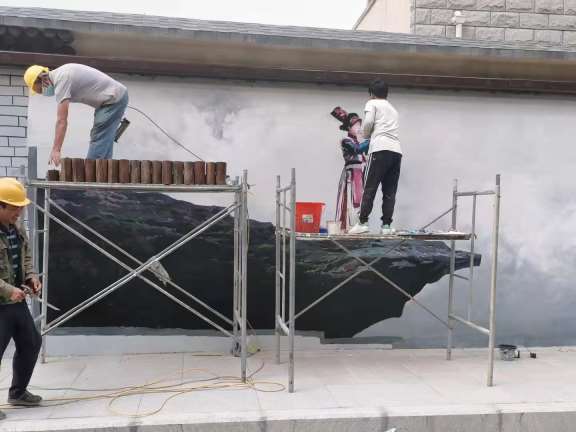 丽江墙体彩绘工程 丽江外墙彩绘 丽江涂鸦墙绘