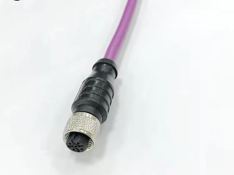 M12航空连接器4芯5芯8芯12芯信号预制一体式插头